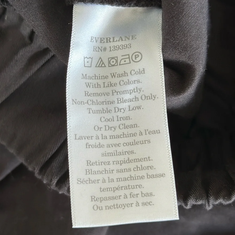 NEW EVERLANE The Easy Short Elastic Waist Pull‎ On Black Organic Cotton Size XS